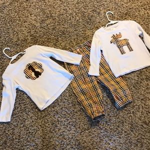 Fall appliqué shirts and coordinating pants